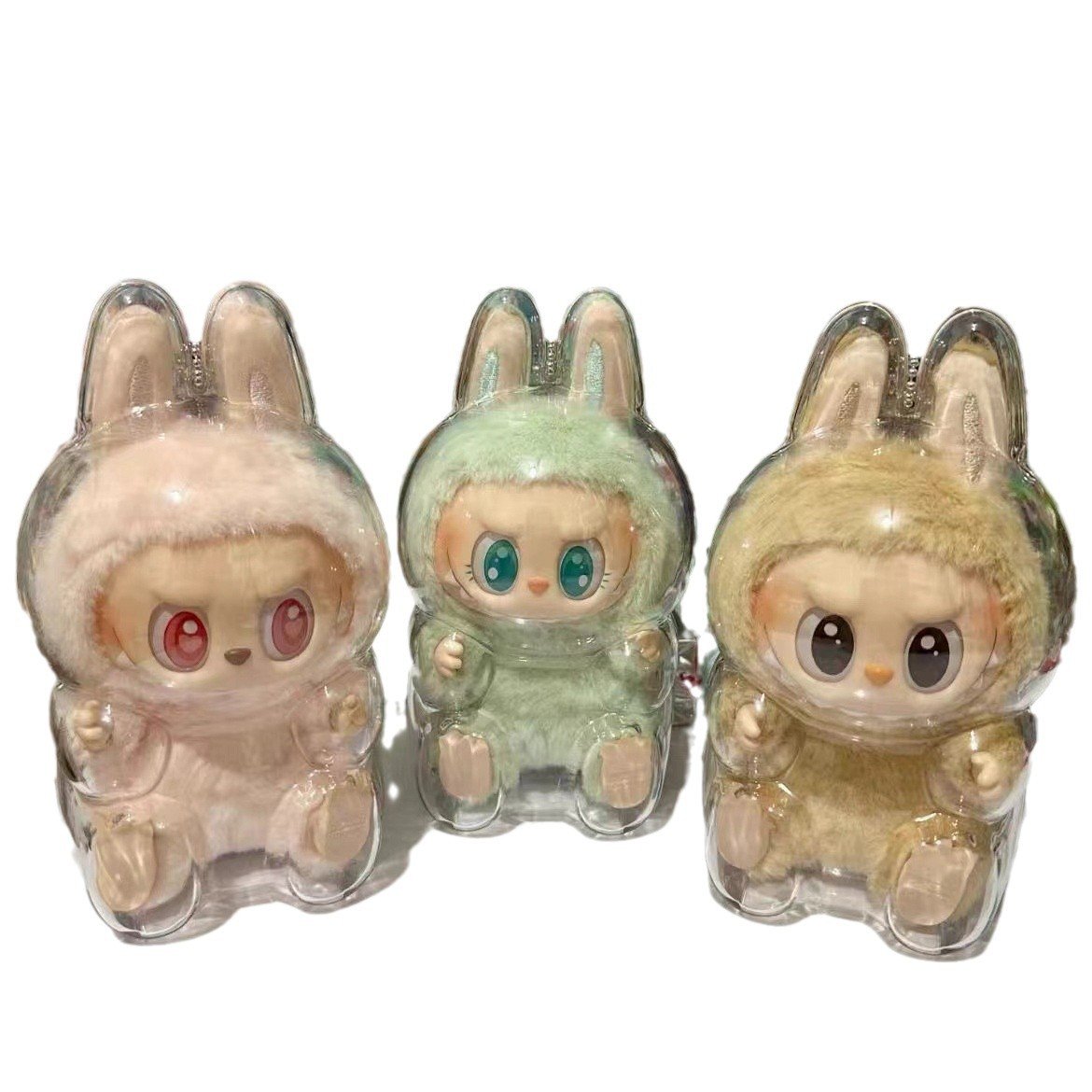 Labubu Transparent Protective Backpack Case Black 4