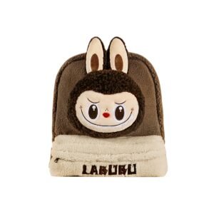 Classic Bag Series Labubu Berber Fleece Backpack Brown 3