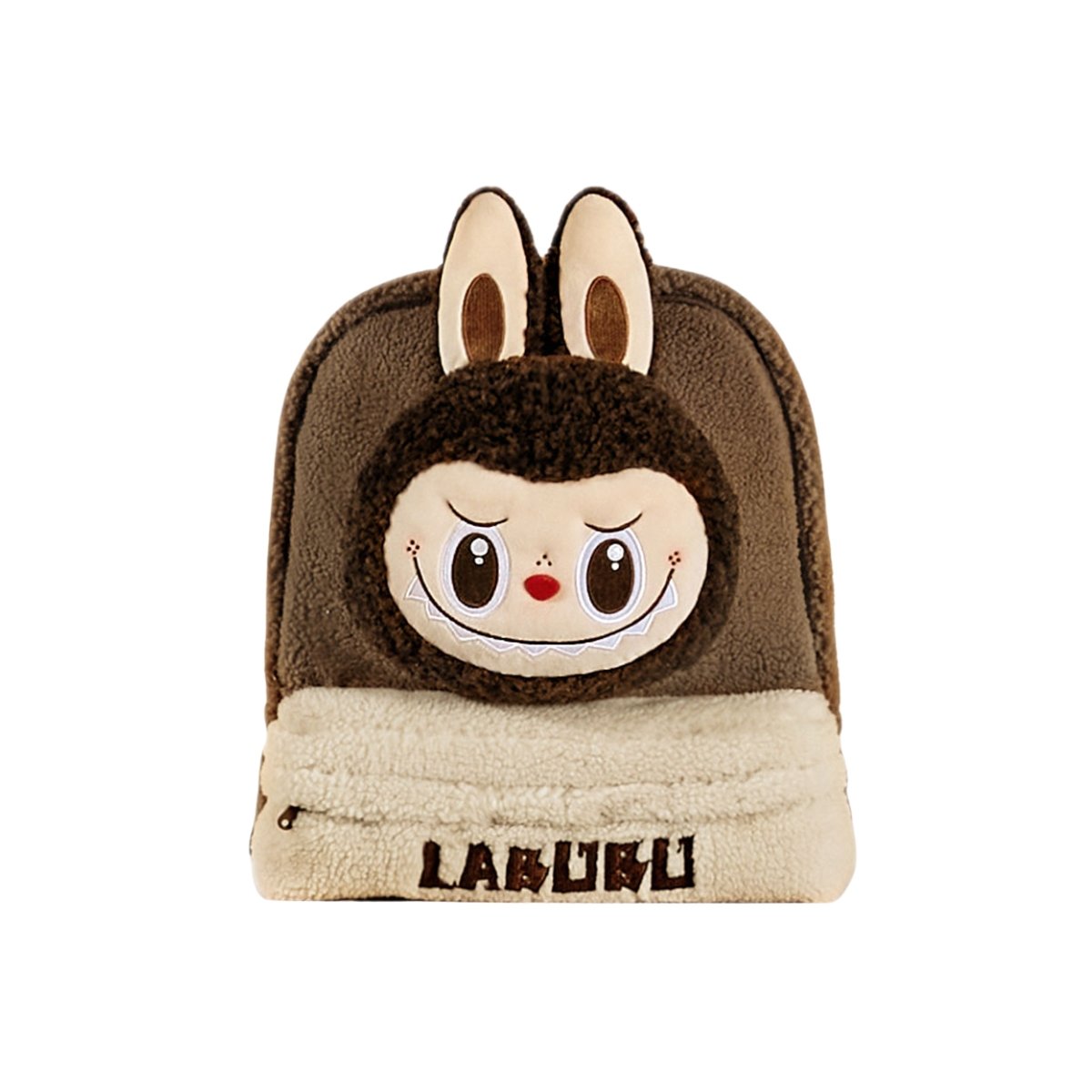 Classic Bag Series Labubu Berber Fleece Backpack Brown 3