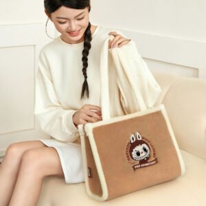 Classic Bag Series Labubu Plush Tote Bag Brown 3