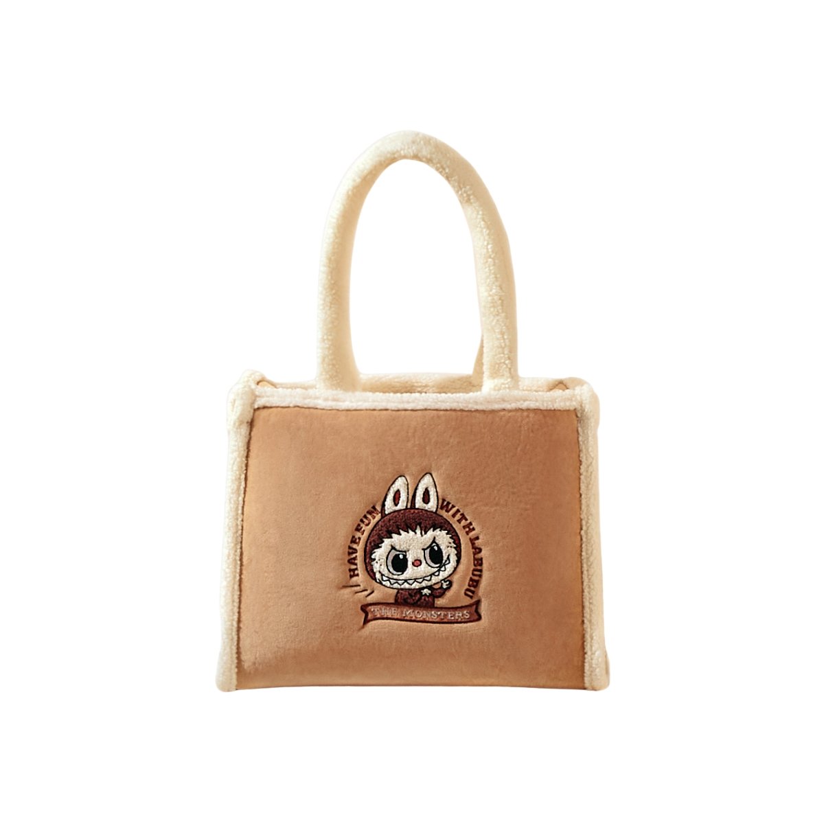 Classic Bag Series Labubu Plush Tote Bag Brown 4