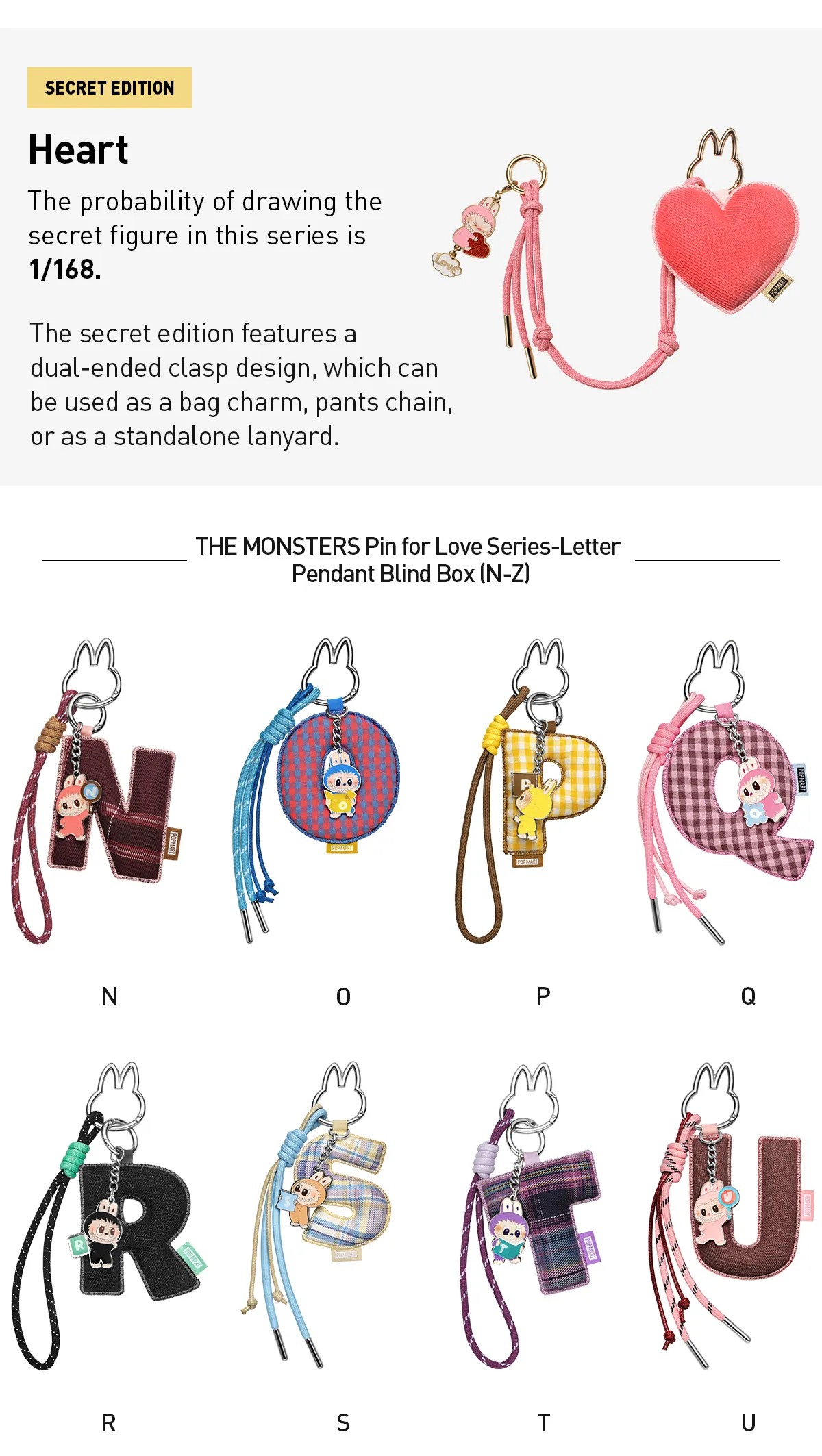 The Monsters Pin For Love Series Letter Pendant Blind Box N Z 3